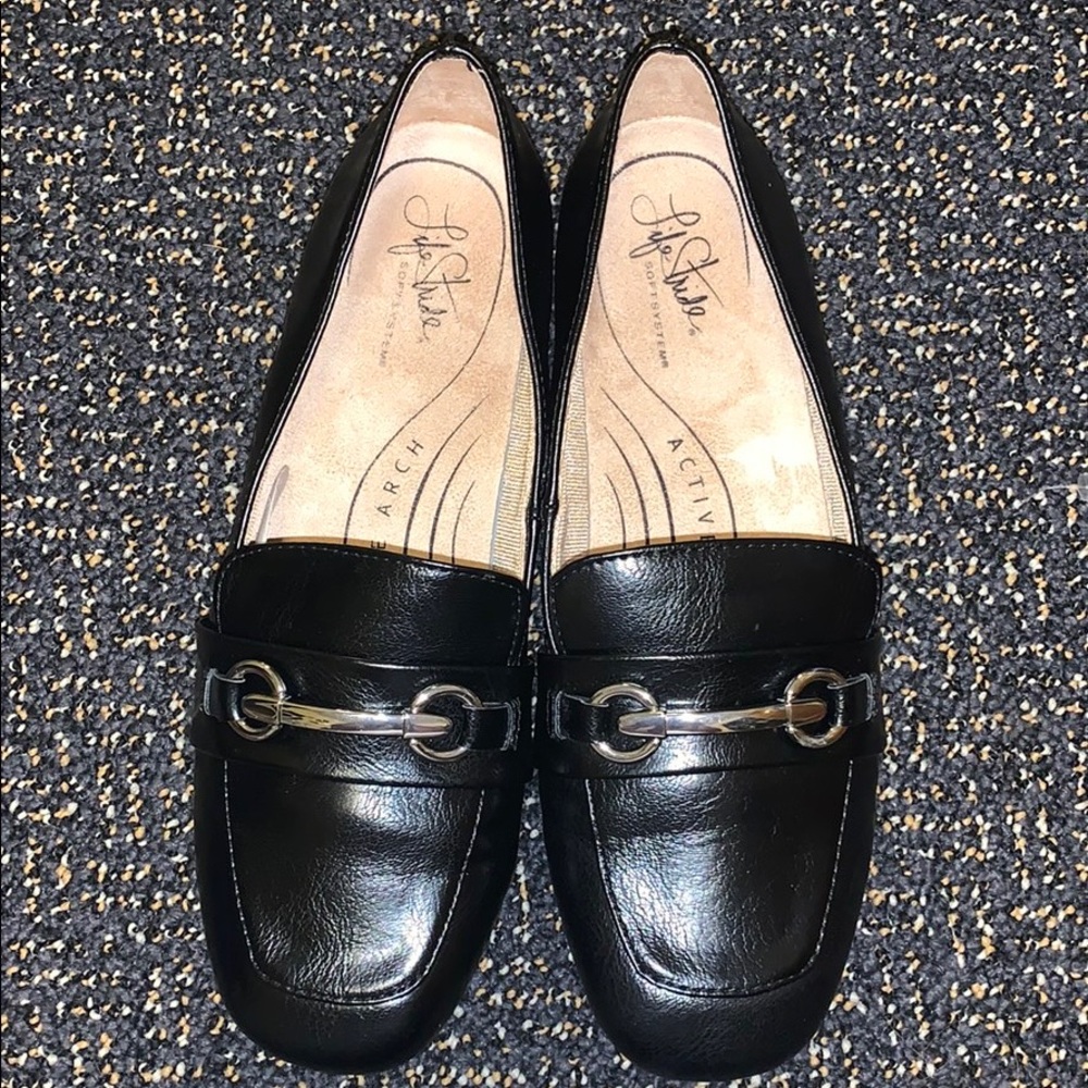 ♠️Black leather loafers♠️